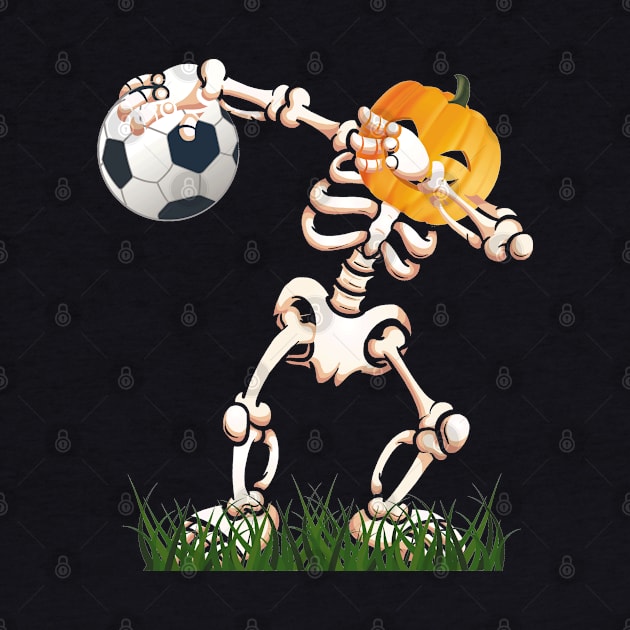 Skeleton Soccer Halloween T-Shirt Dabbing Dance Kids Costume by kaza191